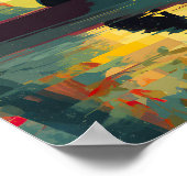 Nature Minimalist Black Labrador Canoe ポスター (角)