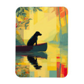 Nature Minimalist Black Labrador Canoe マグネット (縦)