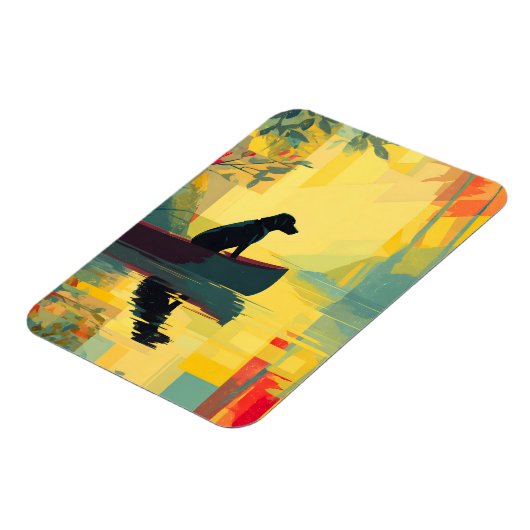 Nature Minimalist Black Labrador Canoe マグネット (左側)