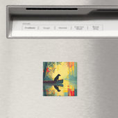 Nature Minimalist Black Labrador Canoe マグネット (インサイチュ (食洗機))