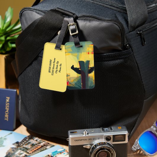 Nature Minimalist Black Labrador Canoe ラゲッジタグ (正面&裏面)