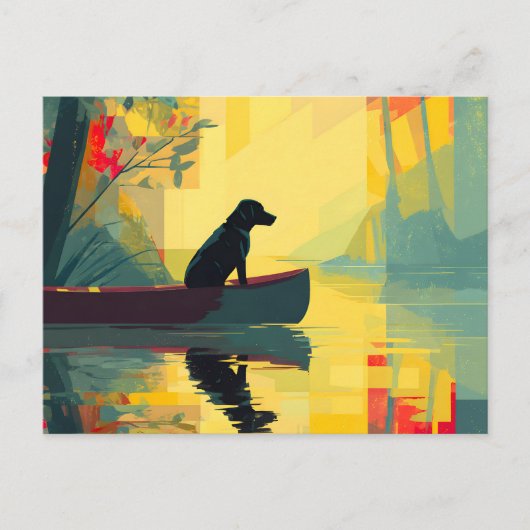 Nature Minimalist Black Labrador Canoe 案内ポストカード (正面)