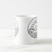 Nature Minimalist Mountains Camping Hiking コーヒーマグカップ (中央)