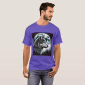 Nature Moon Alpha Cute Wolf Moon nature retro Tシャツ (正面フル)