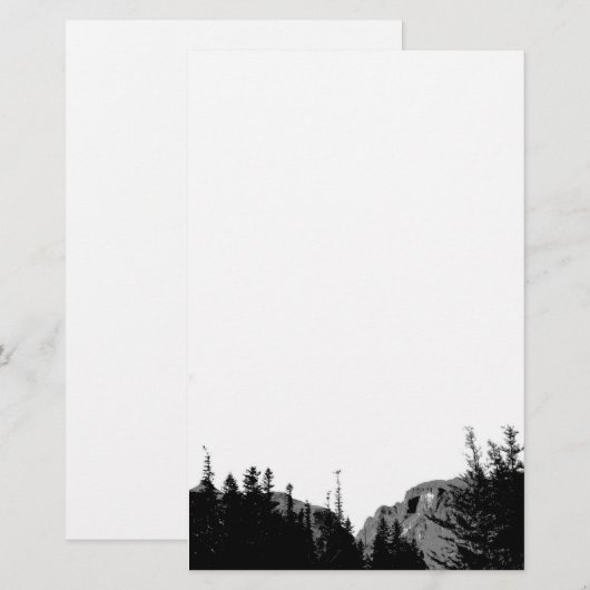 Nature/Mountain in B&W Stationery 便箋 (正面/裏面)
