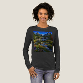 Nature Mountains Waterfalls Lake Pond Wild Flowers トライブレンドTシャツ
