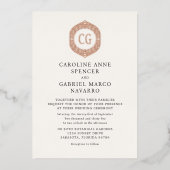 Nature Outdoor Formal Monogram Wedding 箔招待状 (正面)