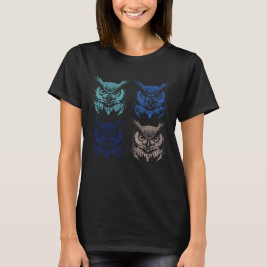 Nature Owl Wildlife Forest Animal Artsy Owl Tシャツ (正面)