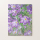 Nature Pale Purple Pastel Crocus Flowers Floral ジグソーパズル (縦)