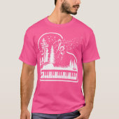 Nature Piano Pianist Treble Clef Music Notes Keybo Tシャツ (正面)
