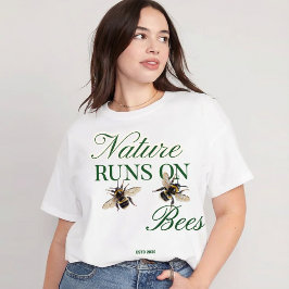 Nature Runs On Bees - Eco-Friendly Bumblebee トライブレンドＴシャツ