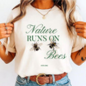 Nature Runs On Bees - Eco-Friendly Bumblebee トライブレンドTシャツ