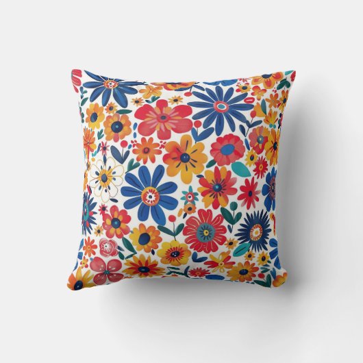 Nature’s Blooming Touch 16x16 Throw Pillow クッション (裏面)