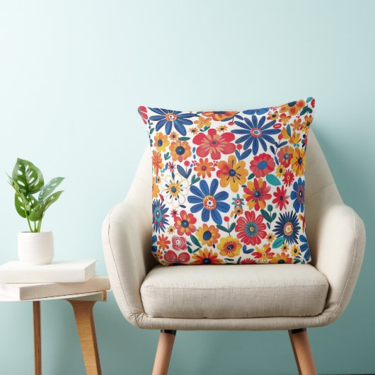 Nature’s Blooming Touch 20x20 Throw Pillow クッション (椅子)