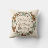 Nature’s Christmas Blessing – Rustic Botanical クッション (裏面)