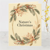 Nature’s Christmas – Minimal Botanical Holiday  カード (黄色い花)
