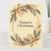 Nature’s Christmas – Minimal Botanical Holiday  カード (正面)