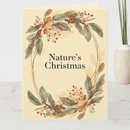 Nature’s Christmas – Minimal Botanical Holiday  カード (正面)