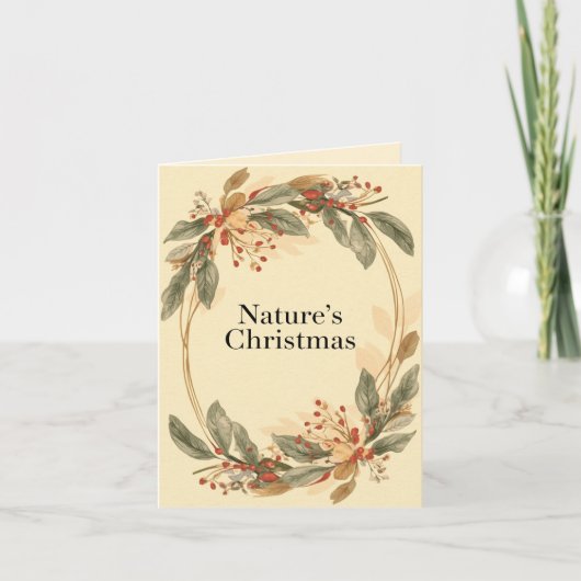 Nature’s Christmas – Minimal Botanical Holiday カード (正面)