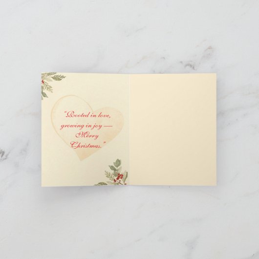 Nature’s Christmas – Minimal Botanical Holiday  カード (内部)