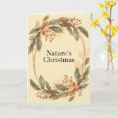 Nature’s Christmas – Minimal Botanical Holiday  カード (黄色い花)