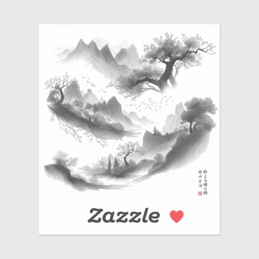 Nature’s Fourfold Beauty in Black & White シール (シート)