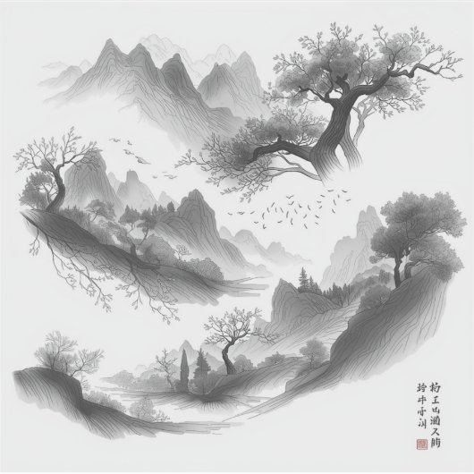 Nature’s Fourfold Beauty in Black & White シール (正面)