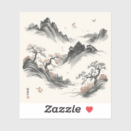 Nature’s Fourfold Beauty in Black & White  シール (シート)