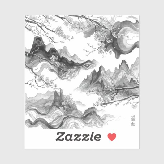 Nature’s Fourfold Beauty in Black & White シール (シート)