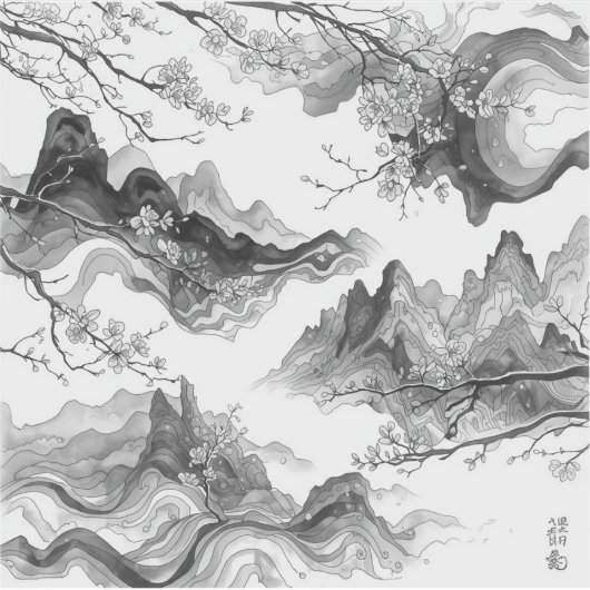 Nature’s Fourfold Beauty in Black & White シール (正面)