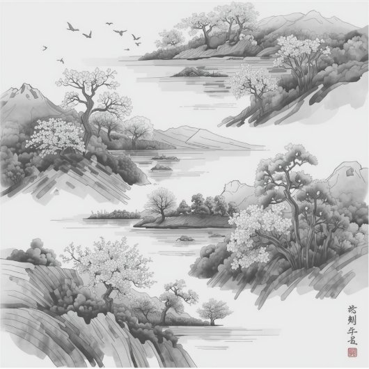 Nature’s Fourfold Beauty in Black & White  シール (正面)