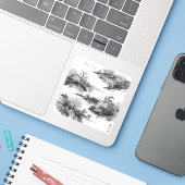 Nature’s Fourfold Beauty in Black & White  シール (ノートパソコンとiPhone)