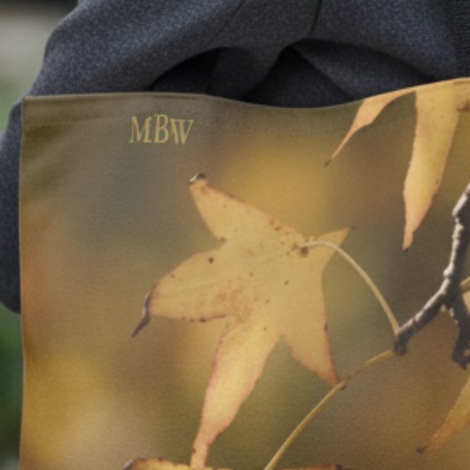 Nature’s Golden Light Botanical Photo Art Monogram トートバッグ