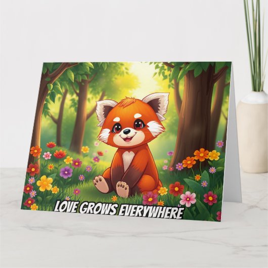 Nature’s Hug in a Cute Red Panda カード (正面)
