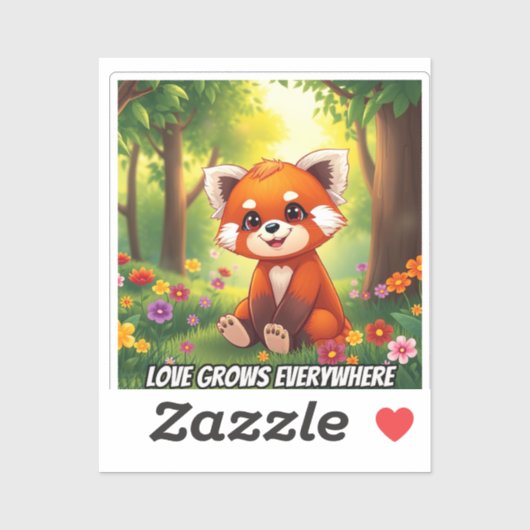 Nature’s Hug in a Cute Red Panda シール (シート)
