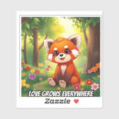 Nature’s Hug in a Cute Red Panda シール (シート)