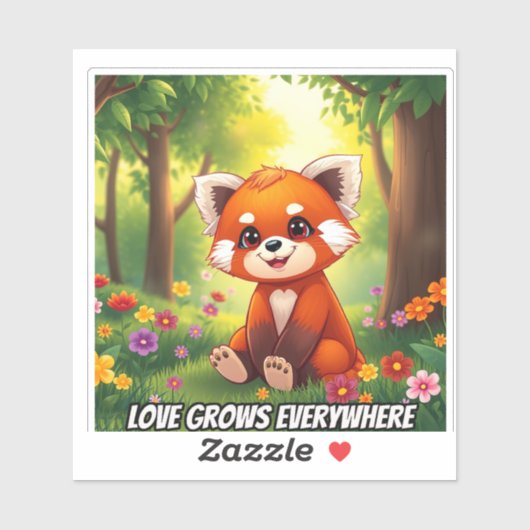 Nature’s Hug in a Cute Red Panda シール (シート)