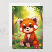 Nature’s Hug in a Cute Red Panda 招待状 (正面/裏面)