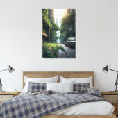 Nature’s Quiet Reclamation Post-Apocalyptic  キャンバスプリント (インサイチュ (寝室))