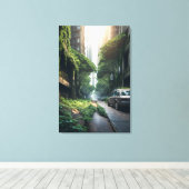 Nature’s Quiet Reclamation Post-Apocalyptic  キャンバスプリント (インサイチュ (ウッドフロア))