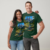 Nature Scene Mountains Waterfalls Trees Lake Pond Tシャツ (ユニセックス)