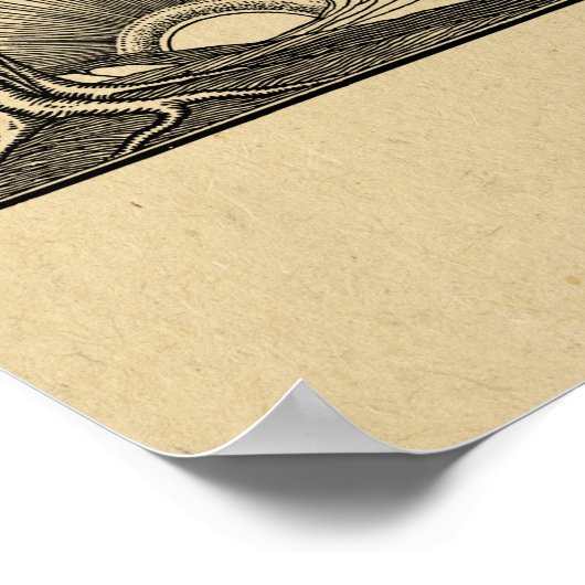 Nature Scene with Flying Birds and Setting Sun ポスター (角)