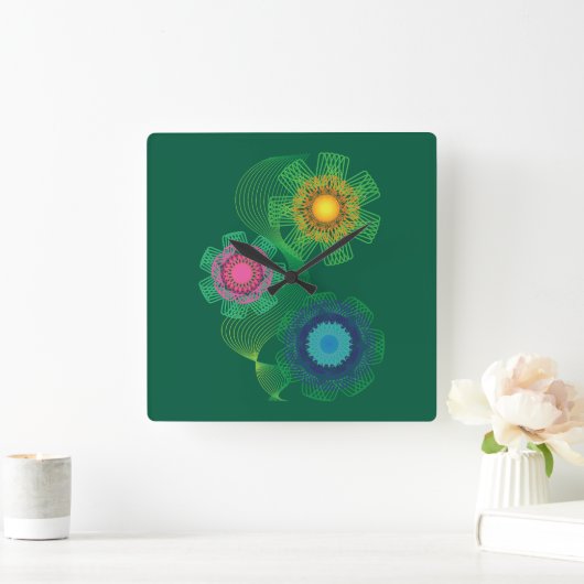 Nature Shapes and Lines Patterns  スクエア壁時計 (ホーム)