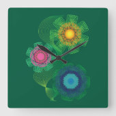 Nature Shapes and Lines Patterns  スクエア壁時計 (正面)