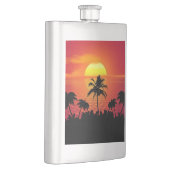Nature Sunset Palm Trees illustration フラスク (右)