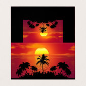 Nature Sunset Palm Trees illustration 名刺 (外部フラット)
