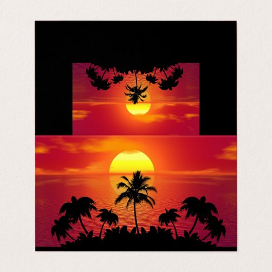 Nature Sunset Palm Trees illustration 名刺 (外部フラット)