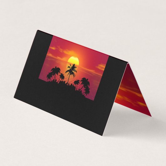 Nature Sunset Palm Trees illustration 名刺 (裏面)
