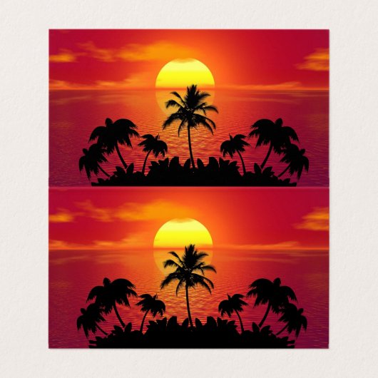 Nature Sunset Palm Trees illustration 名刺 (内部フラット)