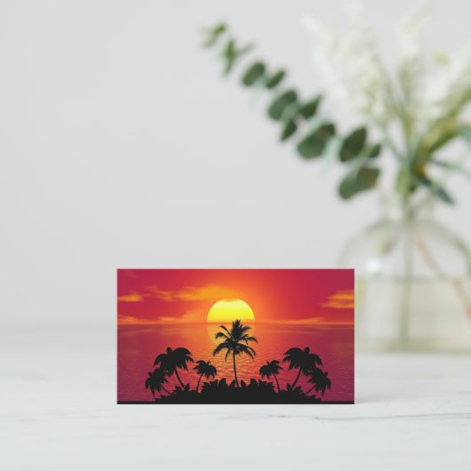 Nature Sunset Palm Trees illustration  名刺 (スタンド正面)